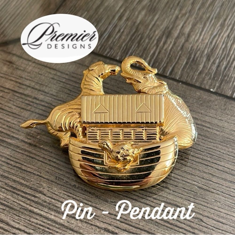 Vintage Premier Designs Noah’s Ark Pin - Pendant “Two by Two”